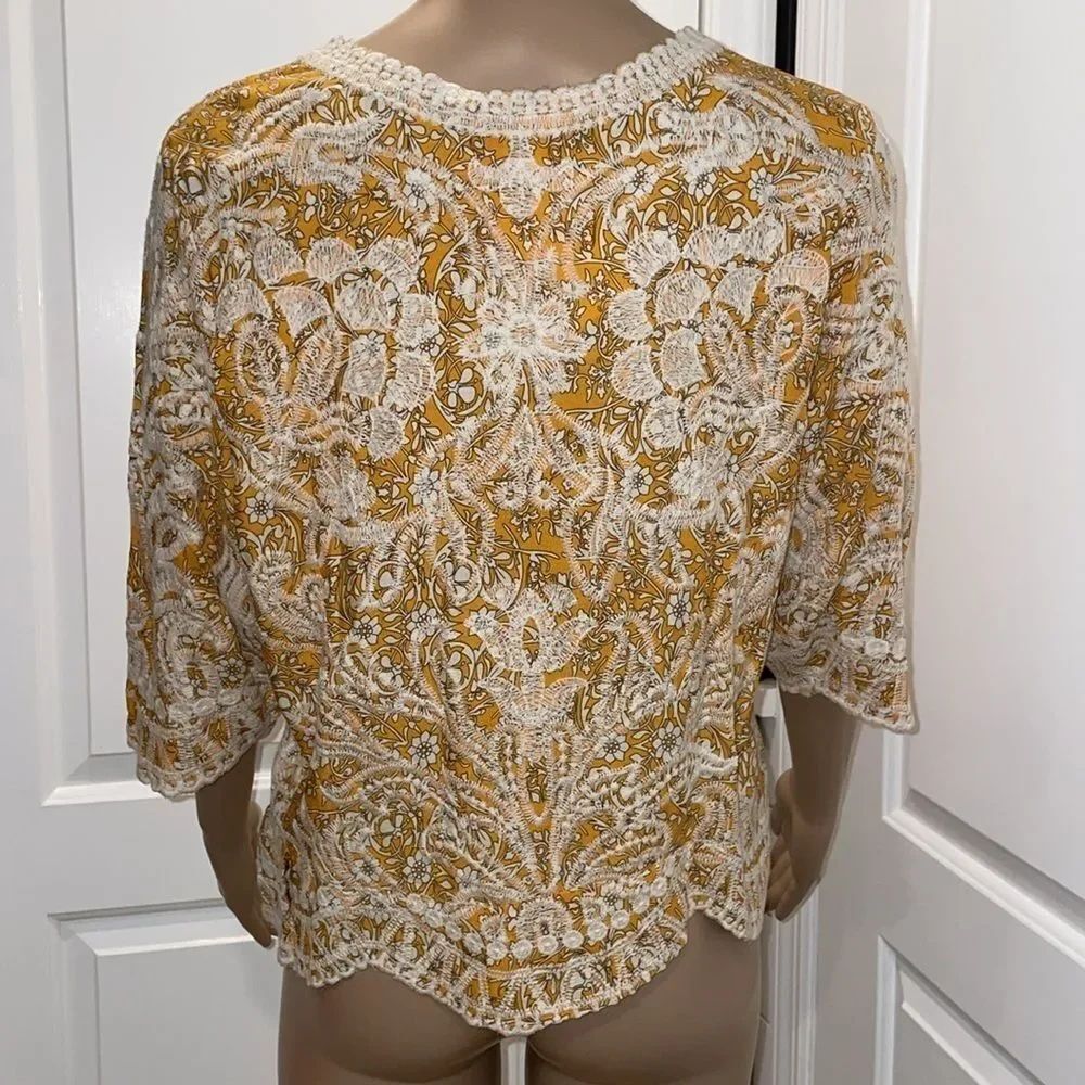 Solitaire BOHO Embroidered Top size M - Picture 5 of 6